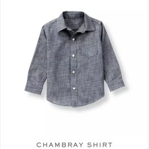 Janie and Jack Little Boy Chambray Long Sleeve Button Down EUC sz. 6